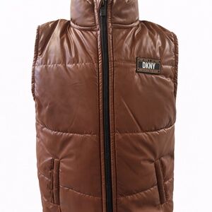 DKNY Toddler Boys Brown Puffer Vest Size 4T Warm Quilted Vest